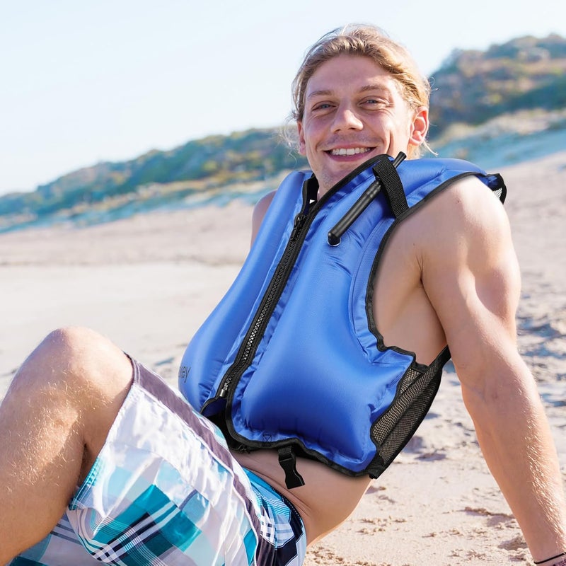 Jurmickey Snorkel Vest for Adults, Inflatable Snorkeling Vest for Men & Women, Portable Swim Jacket & Buoyancy Vest for Snorkeling, Swimming, Kayaking, Boating - Image 5